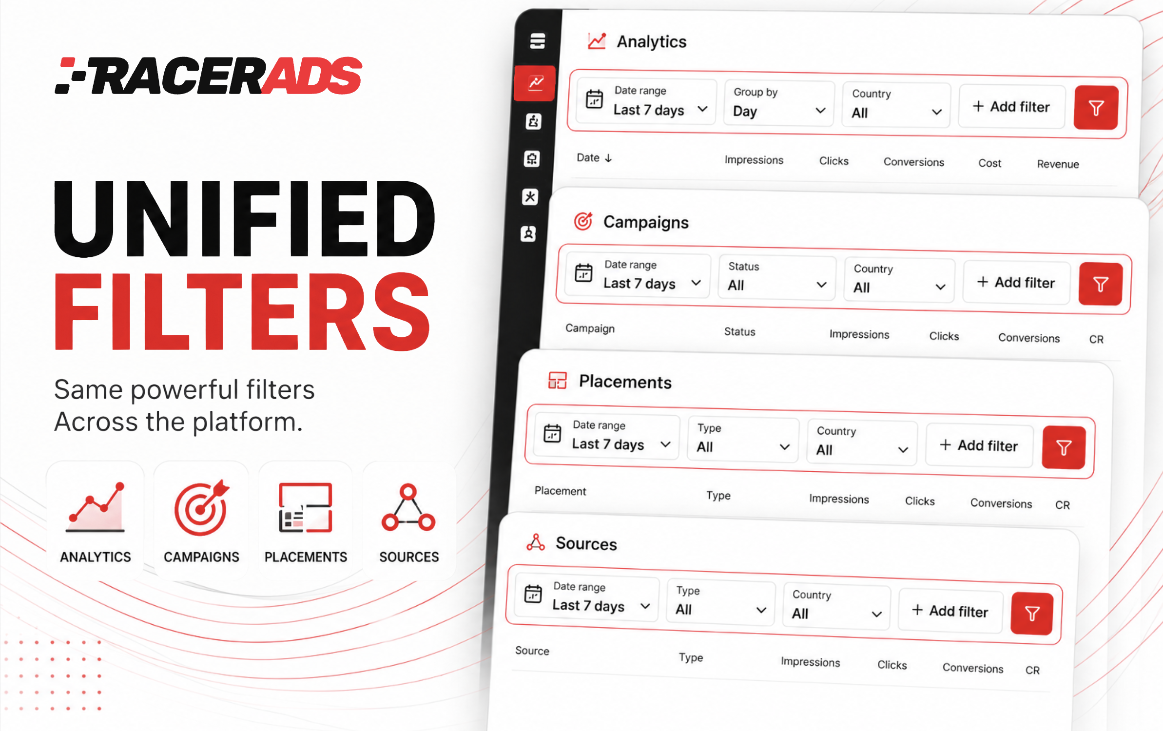 Unified Filters Across the Platform